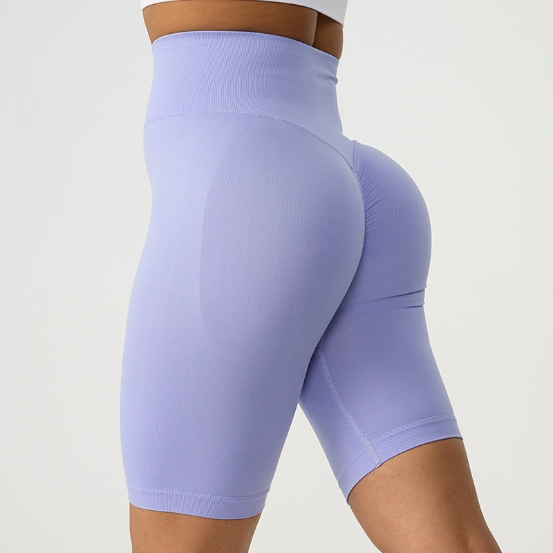 Summer Hip-shaping Belly-contracting Running Five-point Fitness Pants Women's High Waist