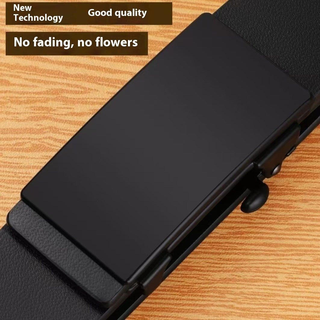 Glossy Leather Belt Pure Leather Automatic Buckle For Young People