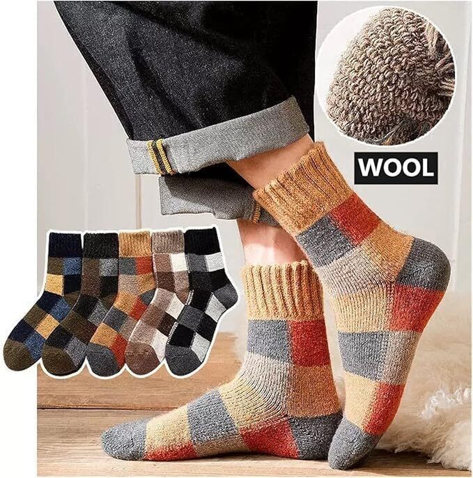 5 Pairs Mixed Winter Warm Wool Men/Woman Socks Soft Casual Thick Cashmere Socks