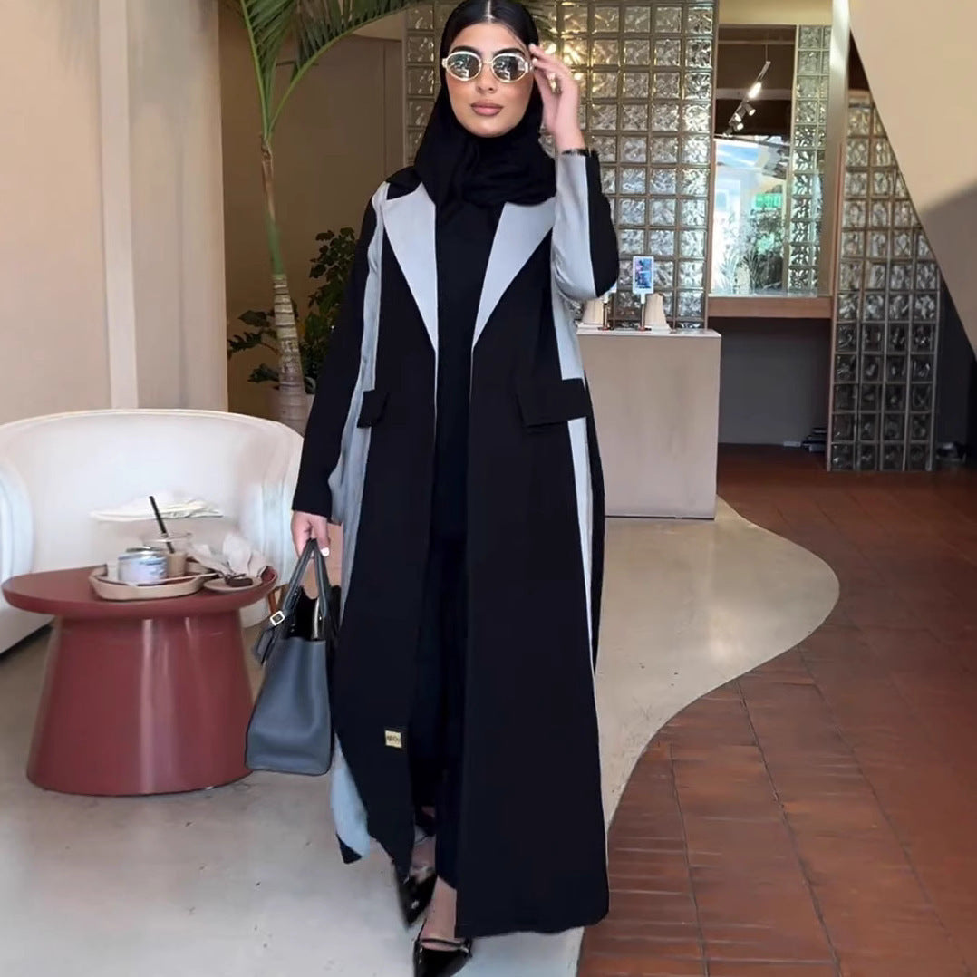 New Designer Model Color Matching Graceful And Fashionable Casual Mid-length Trench Coat