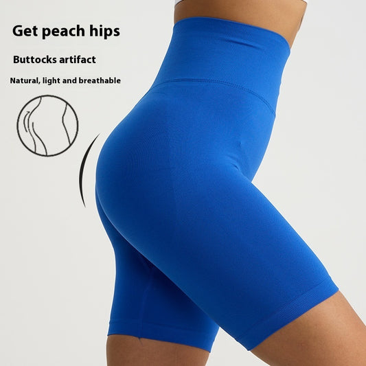 Summer Hip-shaping Belly-contracting Running Five-point Fitness Pants Women's High Waist