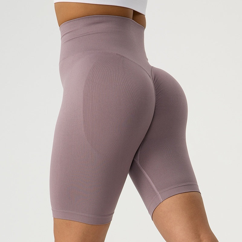 Summer Hip-shaping Belly-contracting Running Five-point Fitness Pants Women's High Waist